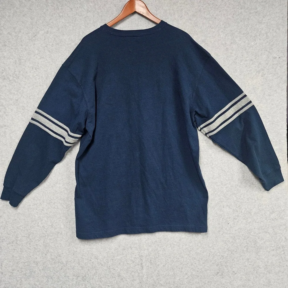 Vesi Sportswear Mens XXL Blue Georgia Tech Yellow Jackets V-Neck Long Sleeve